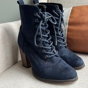 Dark Navy Heeled Booties